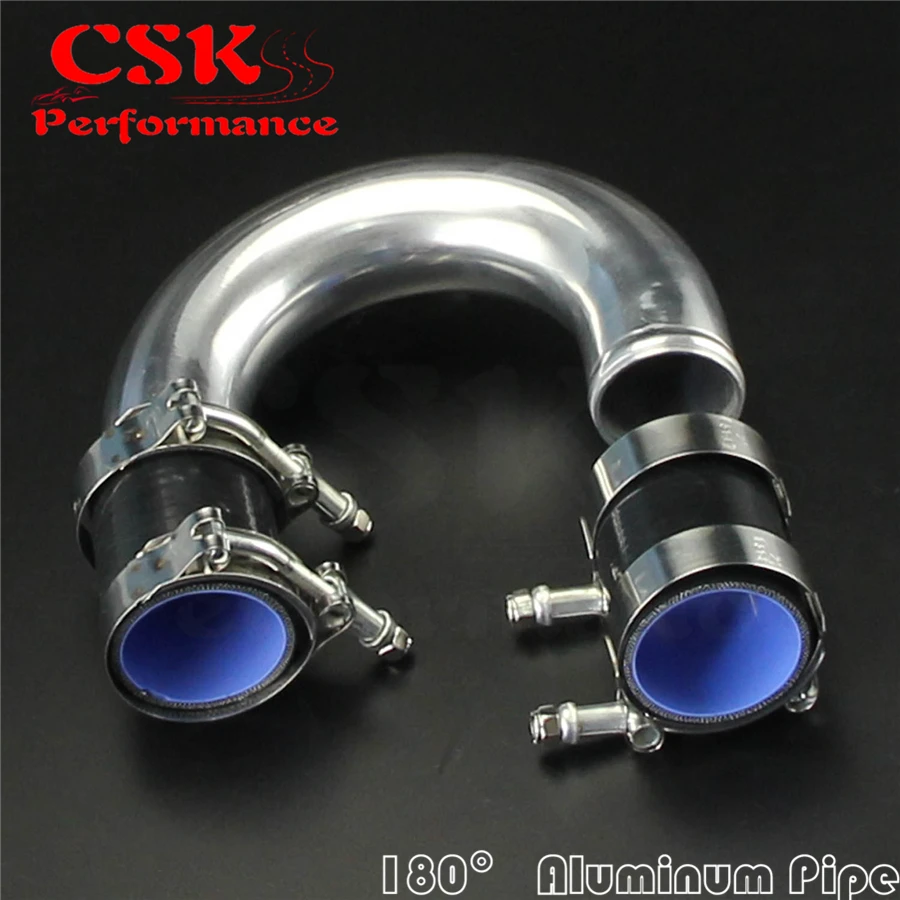 180 Degree 63mm 2.5" Aluminum Intercooler Piping Pipe Tube + Silicone