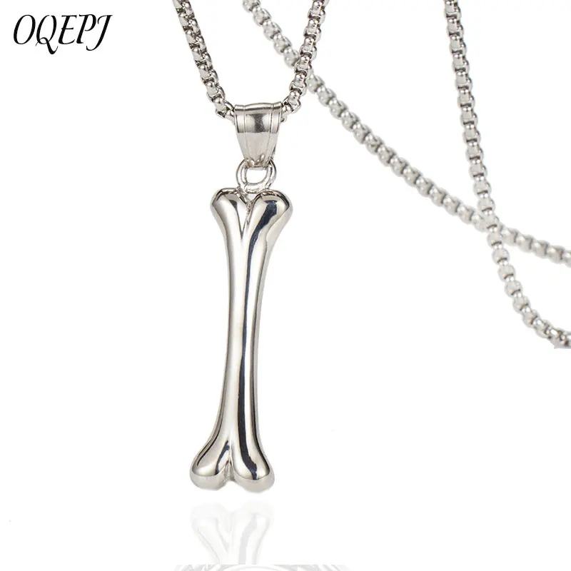

OQEPJ New Fashion Pet Dog Bone Necklace&Pendant 316L Stainless Steel Men Pendants Animal Necklaces Simple High Polished Jewelry