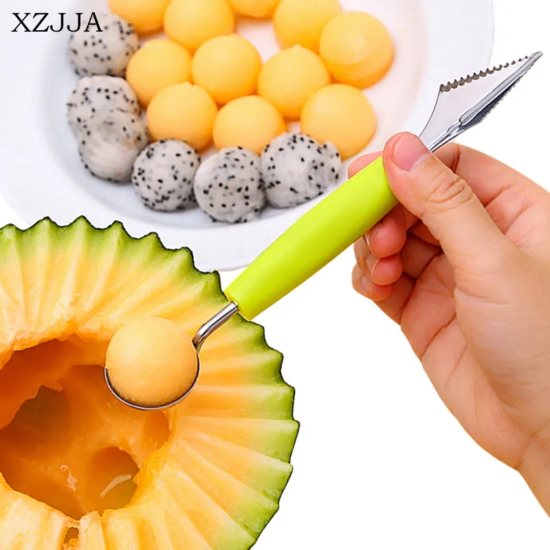 XZJJA Creative kitchen Stainless Steel Melon Baller Fruit Carving Knife
