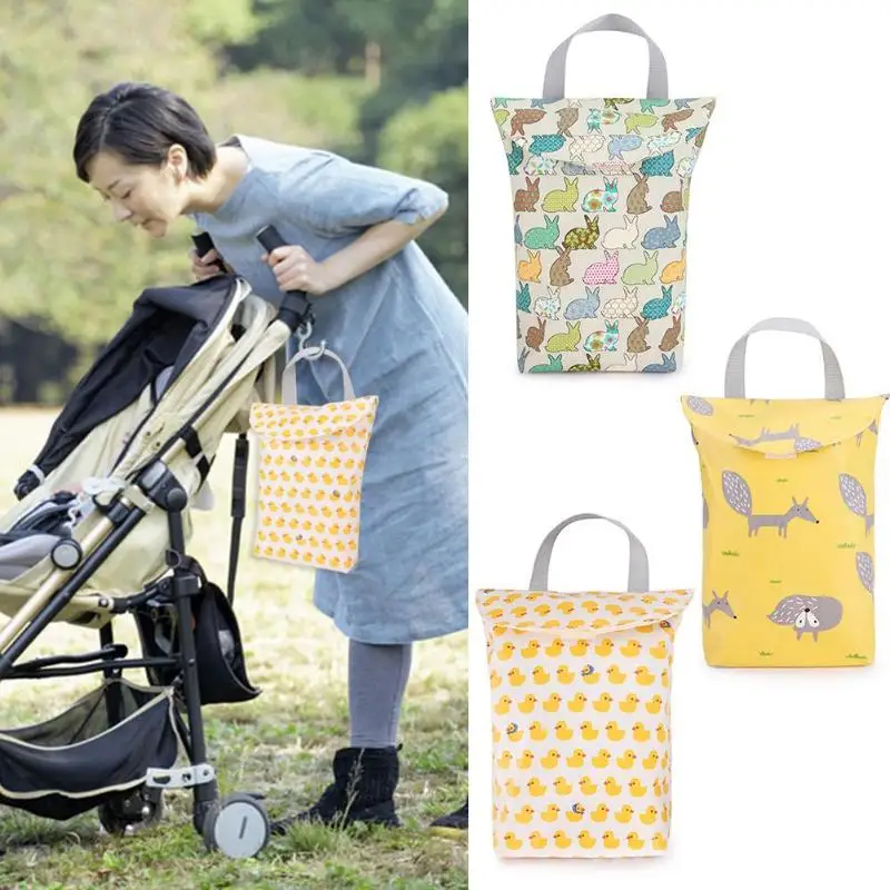 

Snack Bag Washable Portable Nappy Storage Bag Polyester and Cotton Waterproof Composite Fabric Printed Waterproof Wetbag