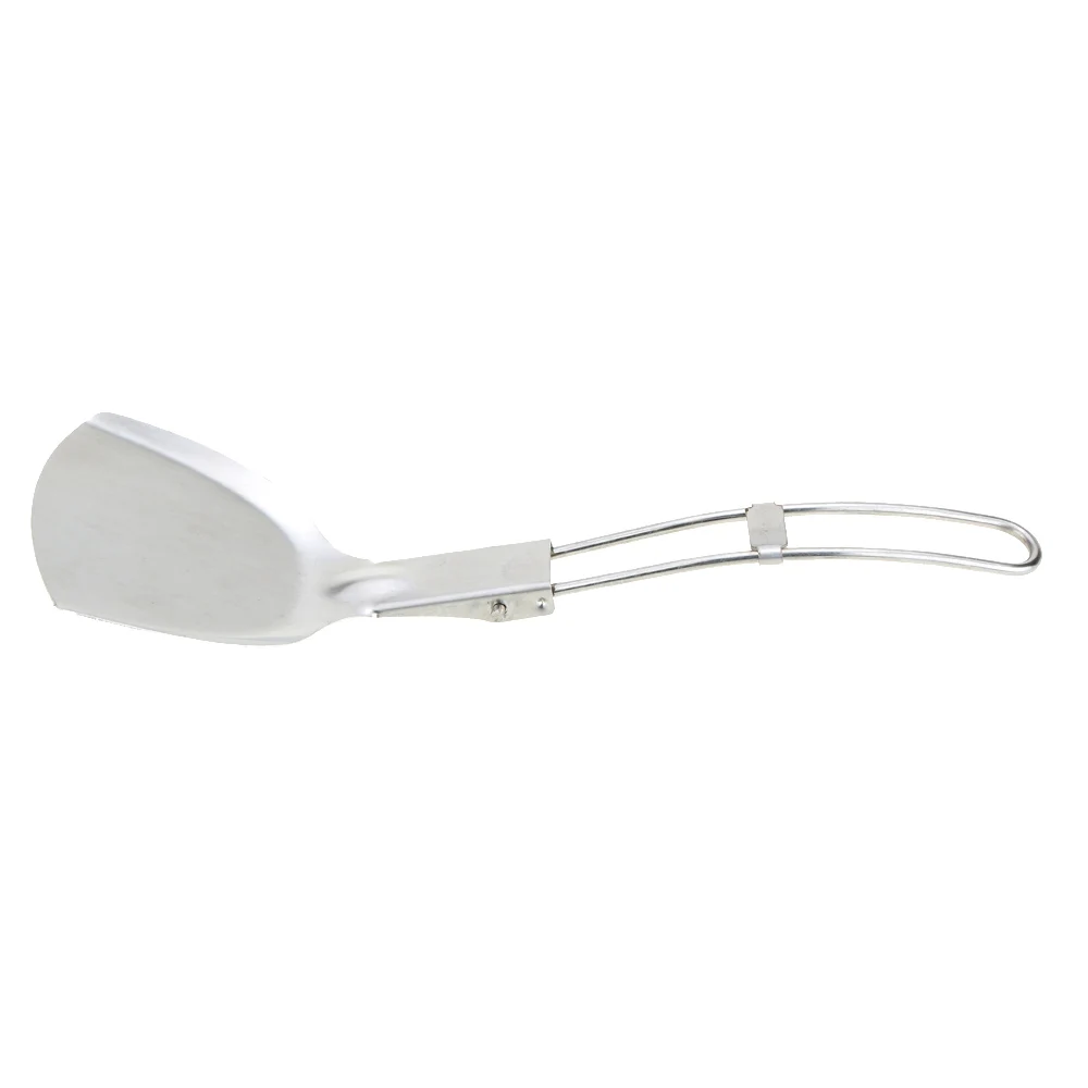 Al aire libre de acero inoxidable de cocina palas Picnic utensilios de cocina plegable espátula partes de utensilios de cocina senderismo Camping vajilla
