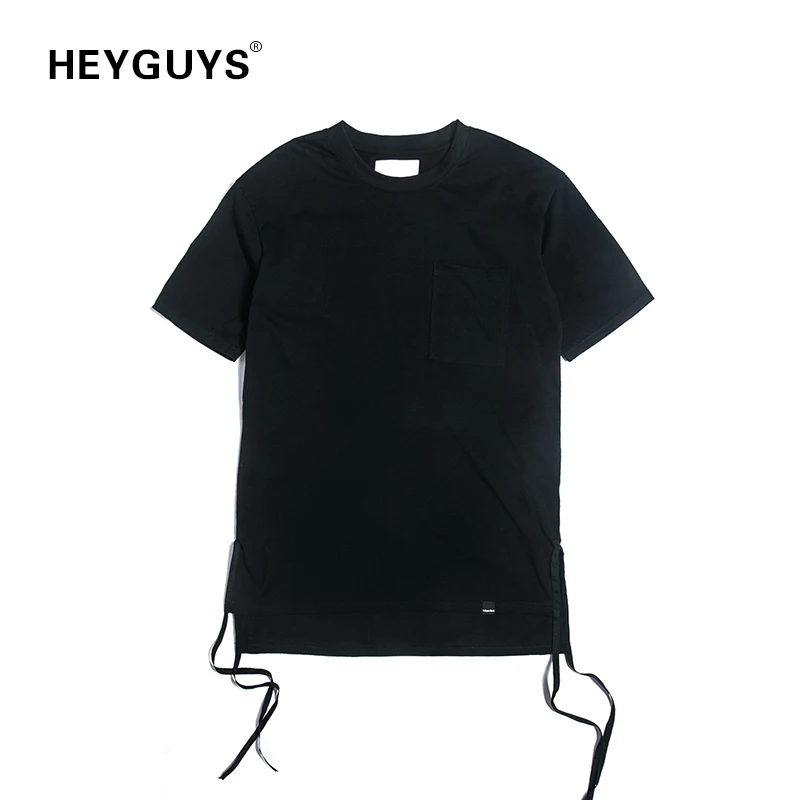 

HEYGUYS HOT 2018 pure color t shirts belt men hip hop street wear cotton high quality oversize fashion cool