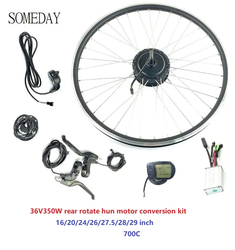 

SOMEDAY E-bike conversion kit with LCD5 display 16 20 24 26 27.5 28 29 inch 700C 36V350W EBIKE rear rotate hub motor