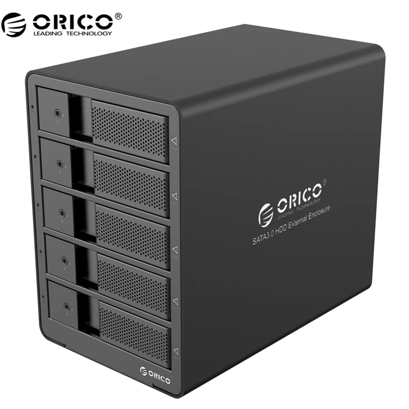 ORICO 9558U3-BK Алюминиевый USB 3 0 5 bay 5-дюймовый корпус жесткого диска SATA без инструментов