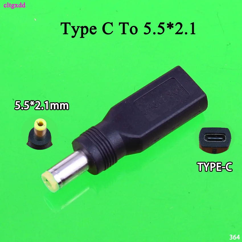 

cltgxdd 1Pcs DC Power Adapter Converter Type-C USB Female to 5.5x2.1mm Male Jack Connector for Laptop Notebook Computer PC