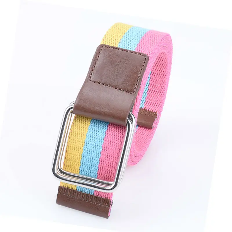 Top Quality Striped Women Fashion Belts For Women Double Buckle Belts