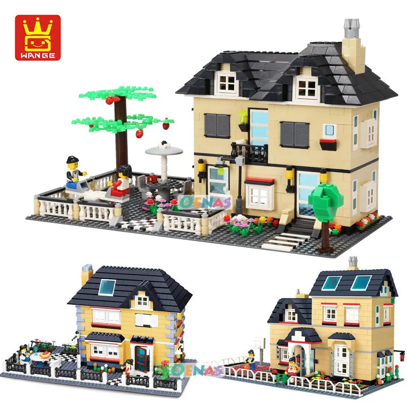 

Wange City Large Villa Garden Model Building Blocks Enlighten Figure Toys For Children Christmas Gift