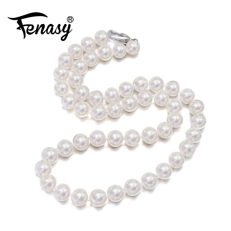 Ювелирные изделия из жемчуга FENASY, ожерелье из натурального жемчуга 9-11 мм, почти круглое жемчужное ожерелье для женщин, классическое ожерелье-чокер