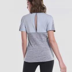 Летние Для женщин Йога рубашки короткий рукав Сексуальная горб открытый тренировки Спортивная быстросохнущая спортивные футболки топы