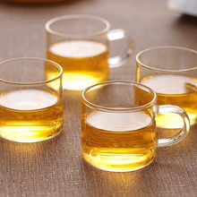100 мл Термостойкое стекло чашки 4 шт./партия, чашки для чайной церемонии кунг-фу кофе молоко сок здоровый напиток чашки мини-чайник, высокое качество чашки