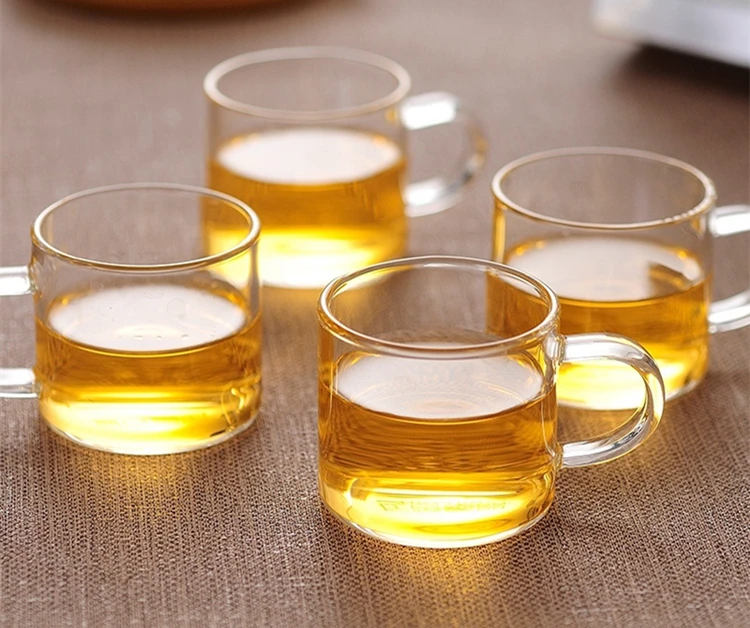 

100ml Heat Resistance Glass Cup 4pcs/lot, Kungfu Tea Cup Coffee Milk Juice Healthy Drink cup Mini Teapot,High Quality Cups
