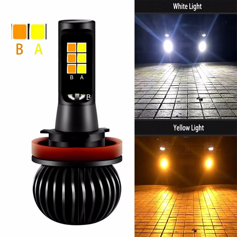 

ZTZPIE X5 6000K High Power For Car Fog Light Two-color LED Lamp H4 H11 H7 H8 H9 9006 9005 20W 720ML6500K 4300K 2PCS