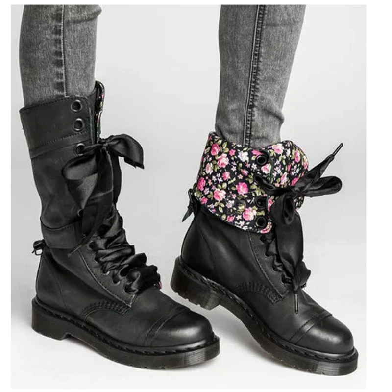 SWYIVY/ботинки женская обувь г. Женские ботинки, осенние женские туфли в стиле панк, женские зимние ботинки в готическом стиле, Размеры 35-42 - Цвет: Черный