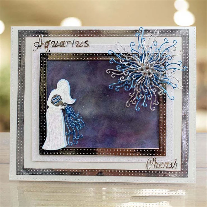

Naifumodo Constellation Cutting Dies Scrapbooking Metal New 2019 Zodiac Aquarius Craft Dies Embossing Dies Cuts for Card Making