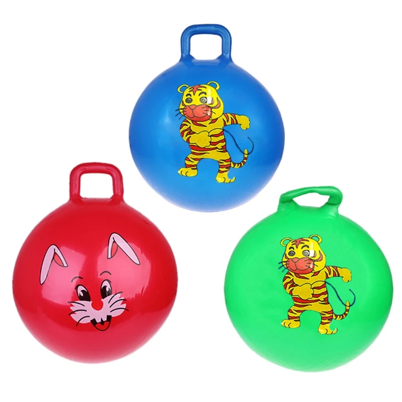 24" Gorgeous Inflatable Jump Ball Hopper Bounce Retro Ball With Handle Gift Outdoor Sports Toy Balls For Boy Girl