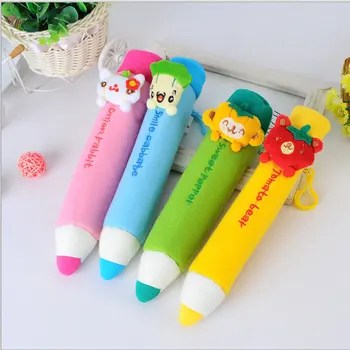 

1 Sweet candy color plush pencil pen bag modelling of plush decor students rewards children opening gifts for free distribution