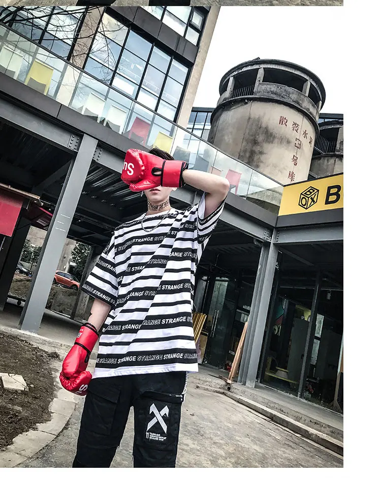 Hiphop Street Camisa Swag Rasgados Vintage Rap Mens Clothing  (8)