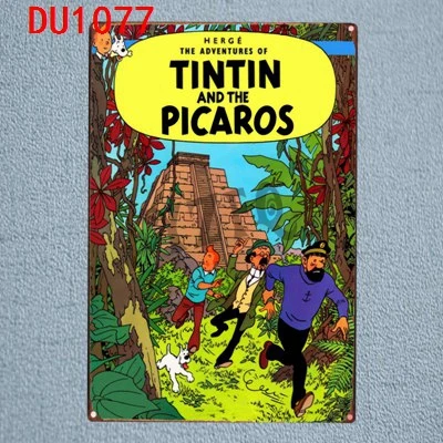 

Tintin Cartoon Tin Signs Metal Plate Wall Pub Kid's Room Home Art Party Decor Vintage Iron Poster Cuadros DU-1077