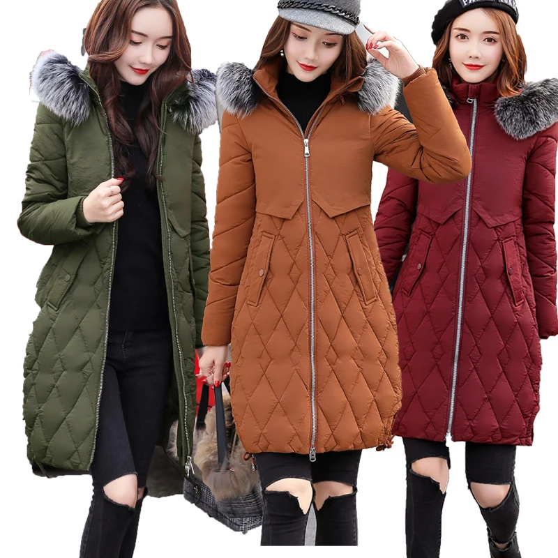 Plus size 5XL Big Fur 2018 New Parkas Female Women Winter Coat Thick Cotton Winter Jacket Women Outwear Parkas for Women Winter
