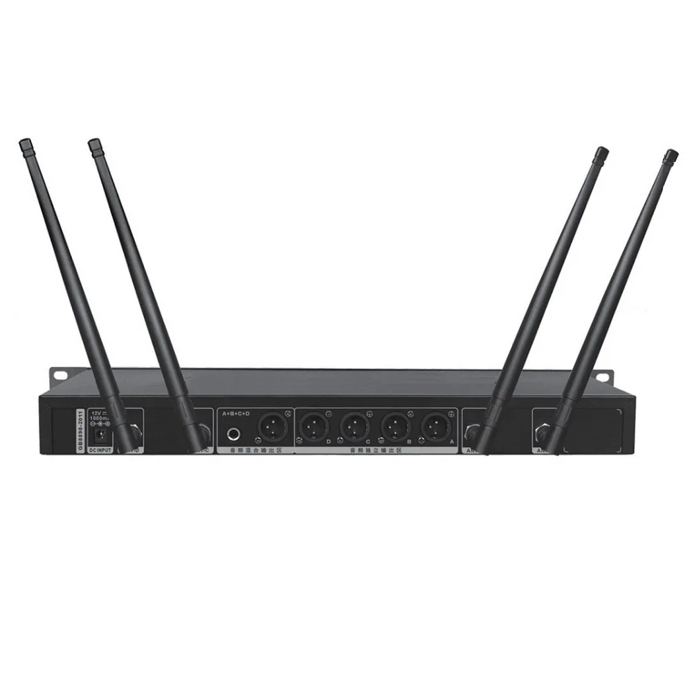 Bolymic Профессиональный 2 ручной 2 петличный беспроводной микрофон UHF Беспроводной караоке микрофон Системы для КТВ церкви заседании