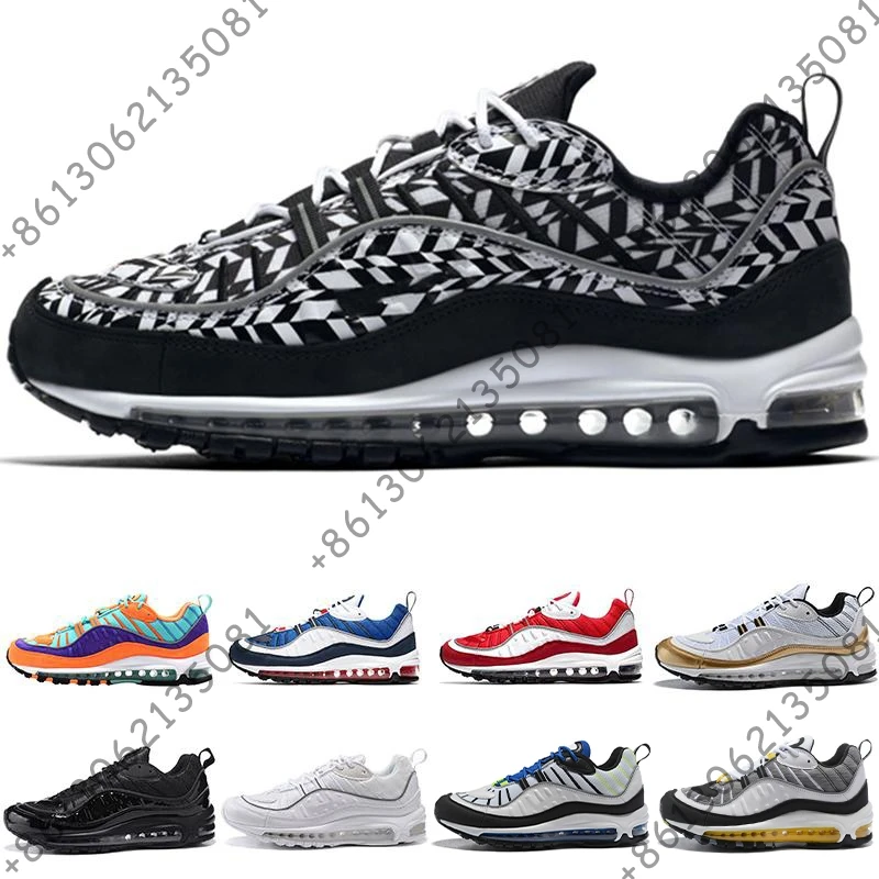 

Designer 98 Men Running Shoes 98s AOP Cone Gundam sneakers Black White Tour Yellow UK Red Trainer Sport Sneaker