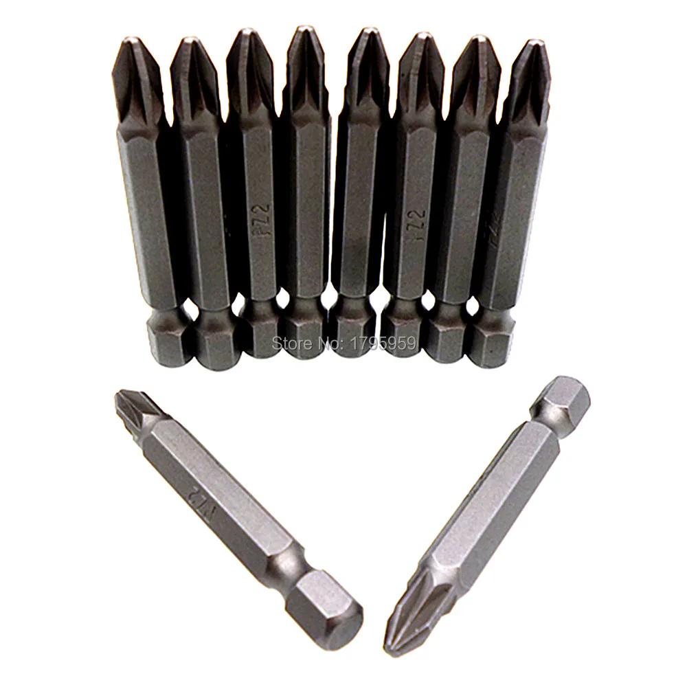 10 Piece PZ2 Screwdriver Bit 50mm Long Pozidriv Impact Driver