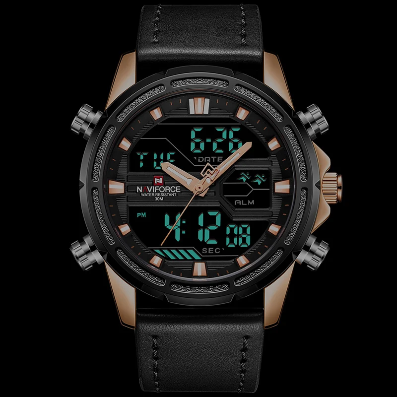 Топ люксовый бренд NAVIFORCE часы мужские модные спортивные Мужские Цифровые
