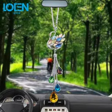LOEN Автомобильные украшения, Автомобильные украшения, кристалл, лебедь, капли воды, стильное зеркало заднего вида, украшения, автомобильный подвесной кулон