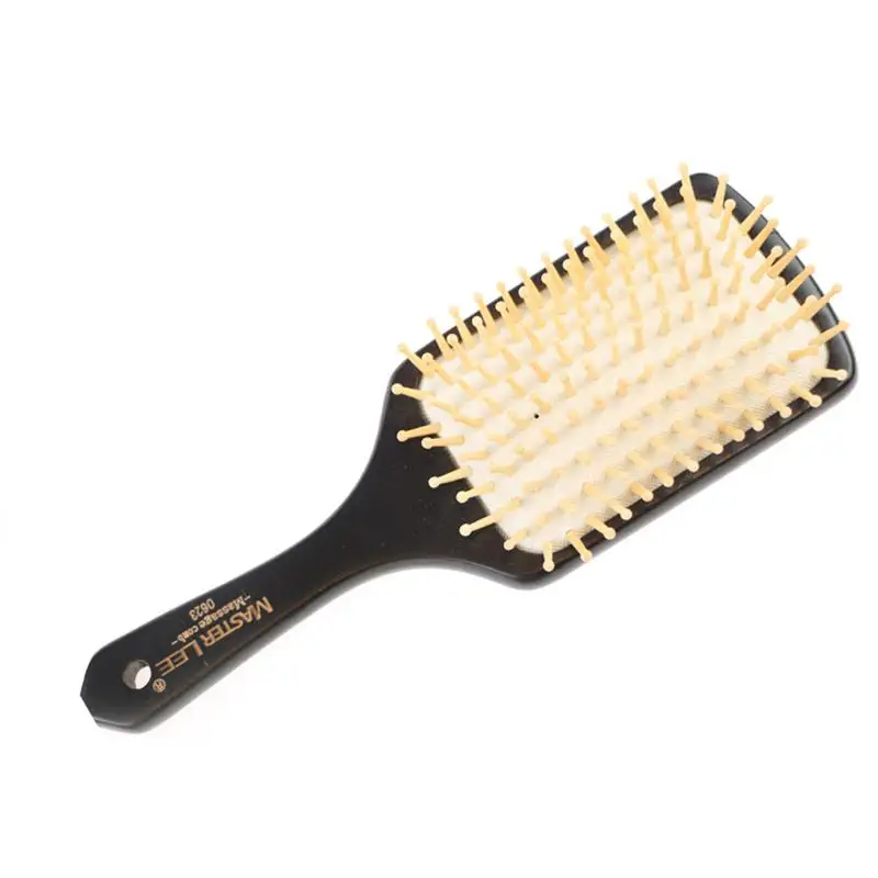 Square Head Natural Bamboo Anti Static Wooden Bristles Massage Scalp