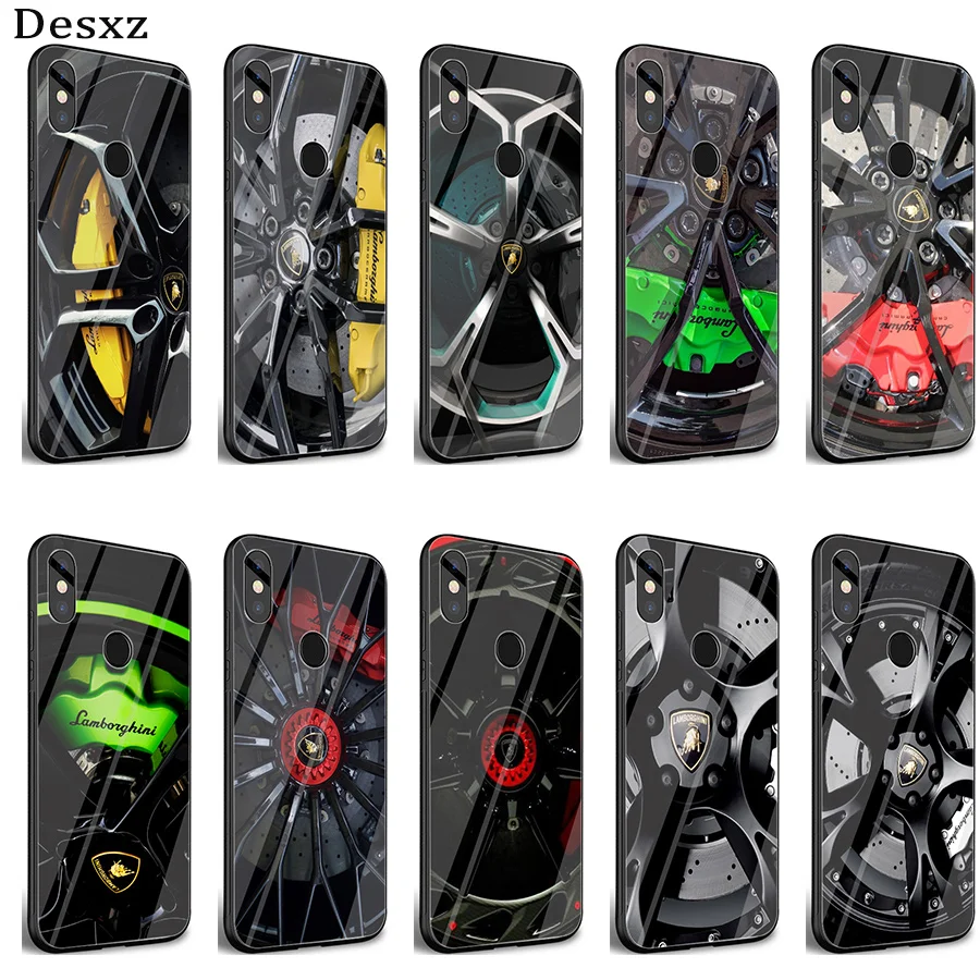 

Desxz Lamborghini Glass Case for xiaomi mi 8 Lite A1 A2 9 Redmi note 5 6 7 Pro 6A 4X Pocophone F1