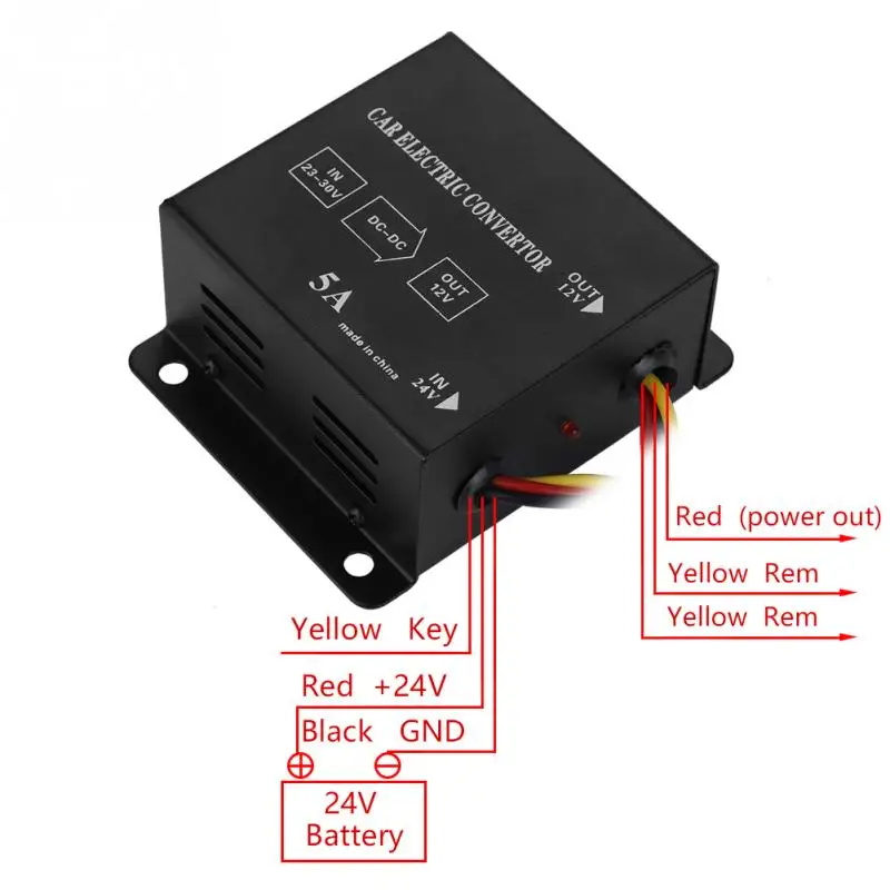 Преобразователь мощности Электрический преобразователь напряжения понижающий трансформатор постоянного тока 24 В до 12 в 60 Вт 120 Вт 180 Вт 240 Вт 360 Вт для автомобиля грузовика