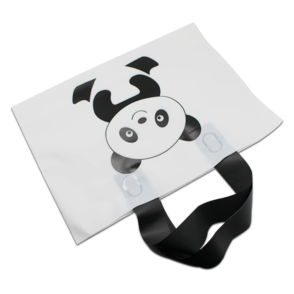 25 шт./лот, 5 размеров, мультяшная белая Милая панда, портативная модная пластиковая сумка для покупок, сумка для одежды, подарочная упаковка