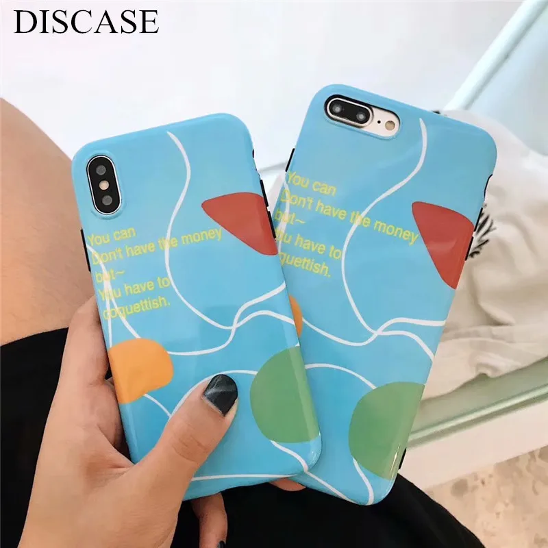DISCASE чехол для телефона iphone 8 7 6 6s плюс IMD Глянцевая половина пакета X простой