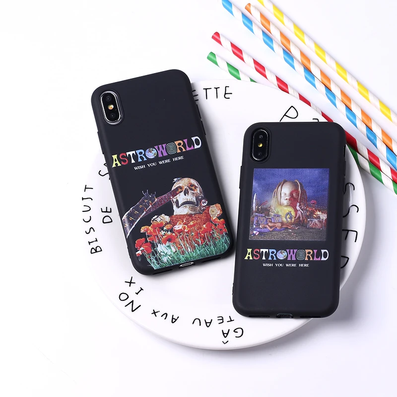 Принтом Трэвиса Скотта телефонные чехлы Astroworld Sicko режимов мягкий матовый