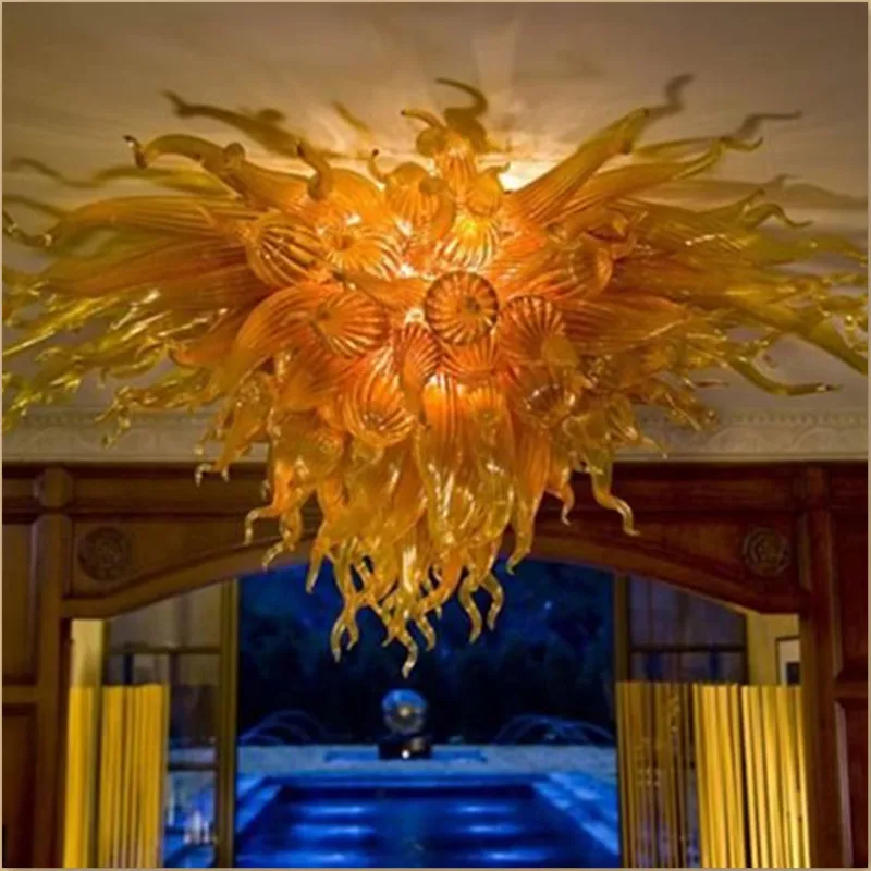 

2016 new design lighting large luxury gold color glass Chandelier Lighting