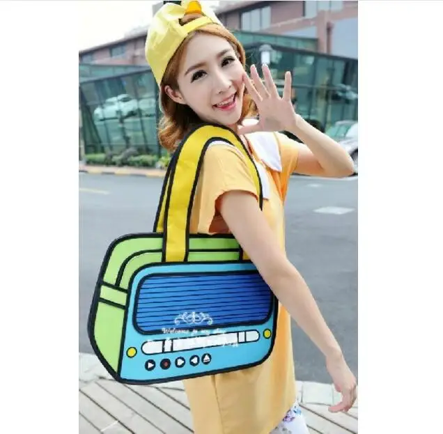 

New 2D Shoulder&Crossbody Bags Novelty Back To School Bag 3D Drawing Cartoon Comic Handbag Lady Shoulder Bag Messenger Gifts