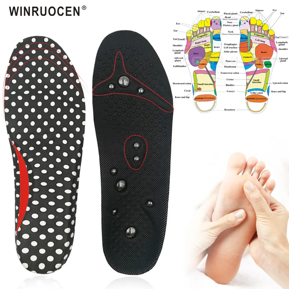 

High quality Therapy Acupuncture Insoles Magnetic Slimming Massaging Insert Pad Foot Magnet Reflexology Pain Relief Shoe Insoles