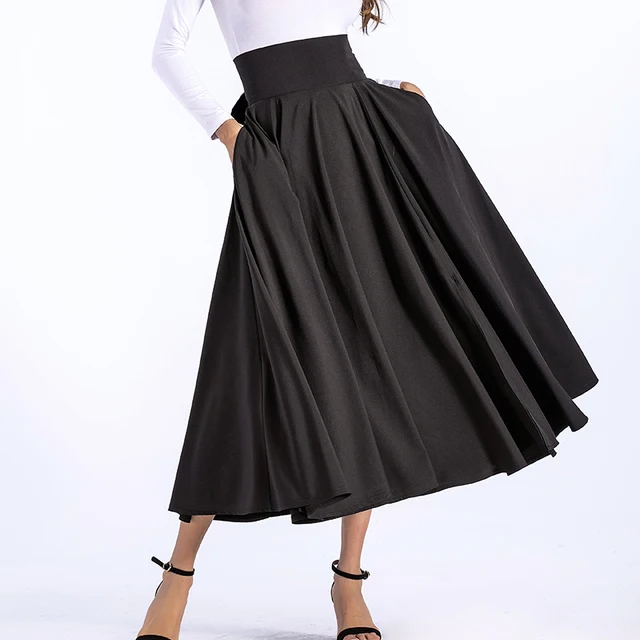 HSPL Women's Long Skirt With High Belt 2017 Beautiful Fashion Black ...