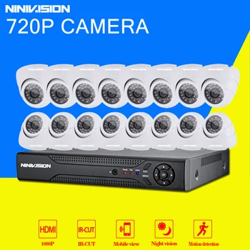 16ch система видеонаблюдения 720 P AHD камера 16 шт. система безопасности AHD DVR 1080 P HDMI CCTV DVR рекордер 1.0MP Камера видеонаблюдения комплект