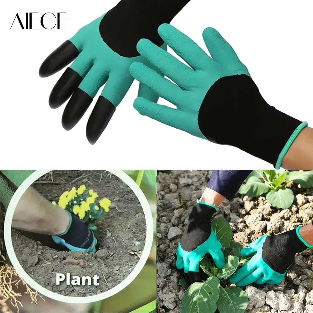 AIEOE Rubber Garden Gloves for Planting Digging Weeding Protecting Hand