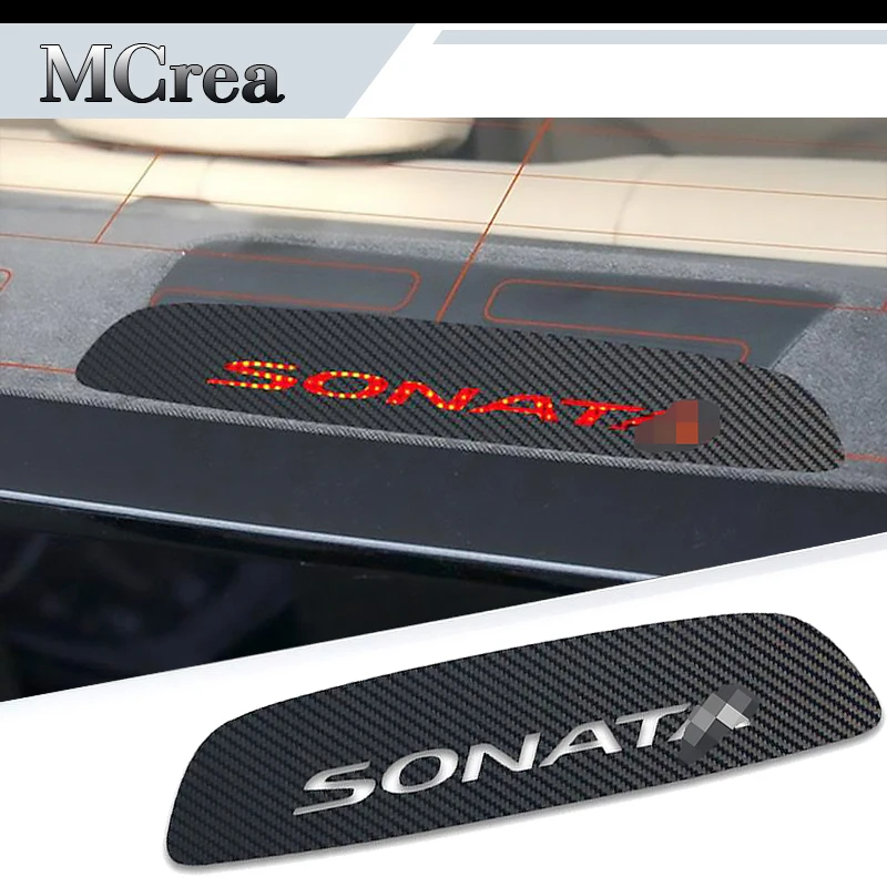 

MCrea Car Styling Black Carbon Fiber High Brake Light Stickers Decoration Decal For Hyundai Sonata Accessories
