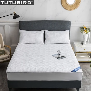 

Embossing Quilt Mattress Pad Cover For Folding Mattress Protector 100% cotton Bed Protection with adjust elastic