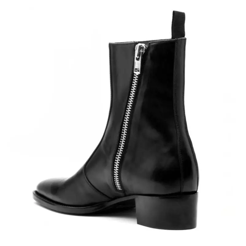 Punta Marca Lateral Cremallera Negro Británico Fr Hombre Bota Dedo Los Moda As Mujer Del Para 1 2019 De Showed Pie Hombres Lancelot Botas Lujo Con Cuero La Zapatos 08nHIxq