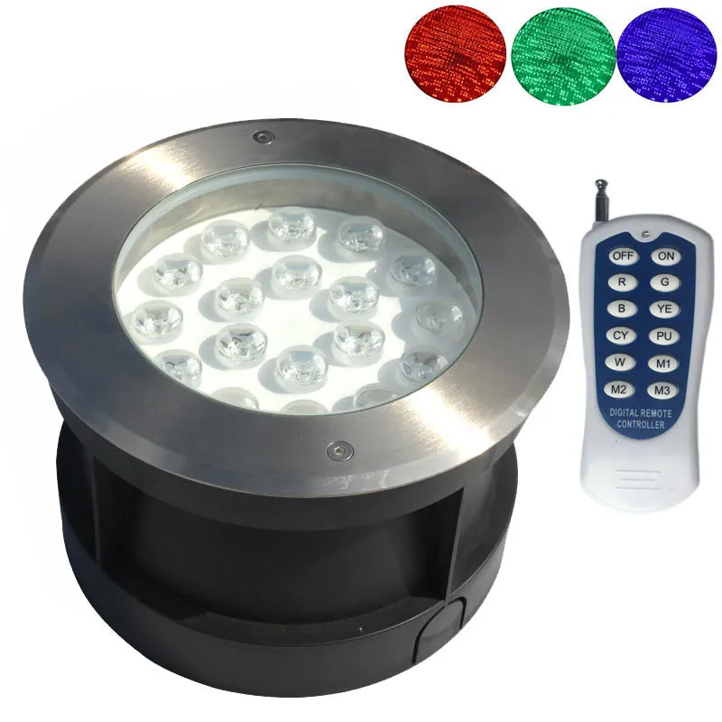 

Stainless Steel RGB Underground Lamp LED Underwater Light with Remote Controller for 12V Swimming Pool Pond
