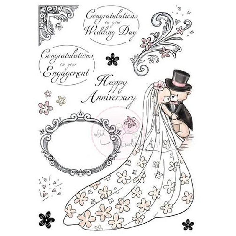 

Anniversary Transparent Rubber Silicone Clear Stamps for Tampons Seal Background Collage Stamp Holiday card Card Making Di