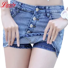 

Summer 2016 New Fashion Skort Shorts Denim Korean Style Plus Size S-3XL Women's Skorts Femininos High Quality Woman Short Jeans