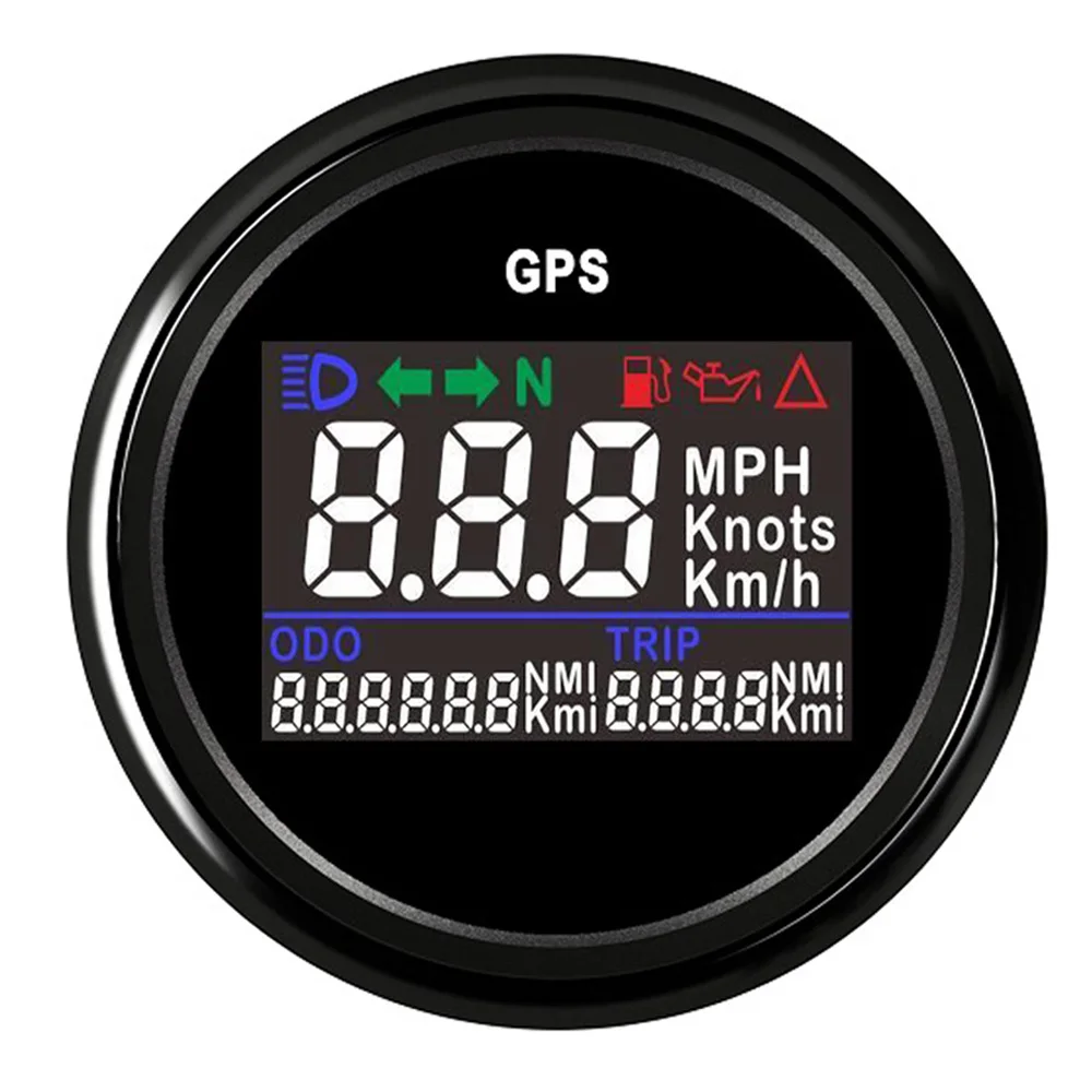 52 мм GPS Спидометр 0 ~ 999 км/ч миль/ч узлов водонепроницаемый цифровой автомобильный