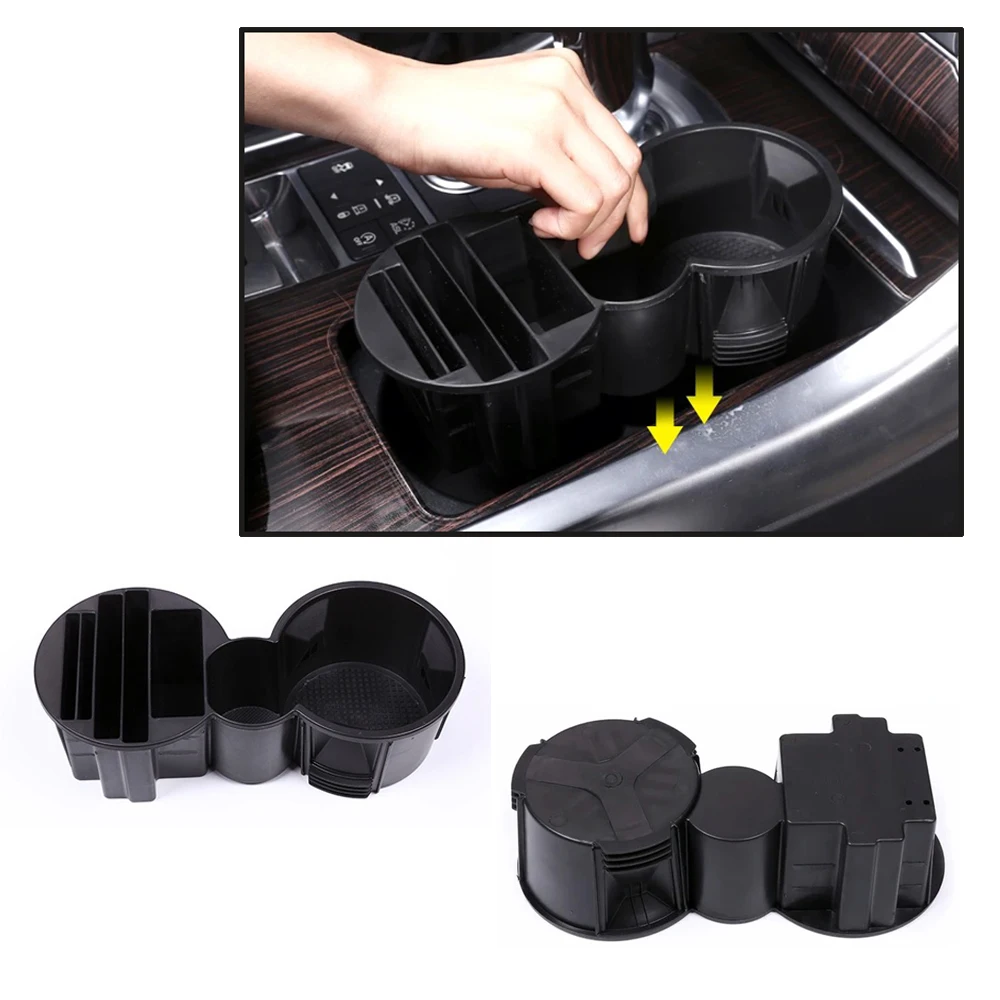 

JEAZEA Central Console Water Cup Phone Holder Storage Box Organizer Trim Cover For Land Rover Range Rover Sport Vogue 2013-2017