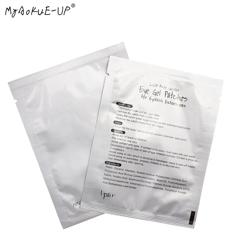 

50 pairs/lot Gel Eye Pads Eyelashes Paper Patches Lashes Tips Sticker Silver Packing Makeup Tools Eyelash Extension