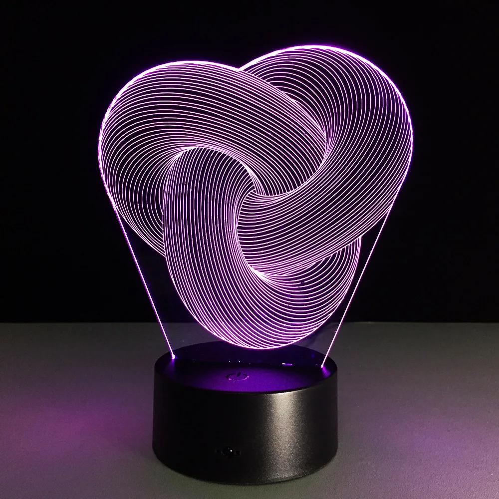 Twist Abstract LED 3D Night Light Touch Colorful Acrylic 3D Table Lamp